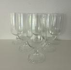 6 vintage glazen met mooie geslepen stervoet, Ophalen of Verzenden