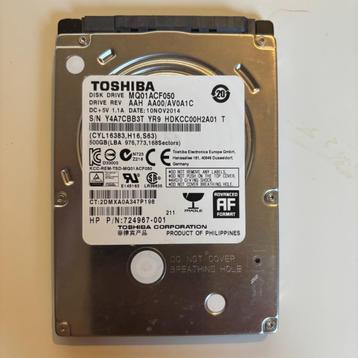 Toshiba MQ01ACF050 – 500GB 2,5" HDD – Gebruikt beschikbaar voor biedingen