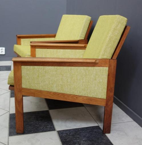 60 jaren Niels Eilersen set DEENSE fauteuils Illum Wikkelso, Huis en Inrichting, Fauteuils, Gebruikt, Hout, Stof, 50 tot 75 cm