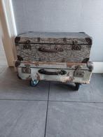 vintage koffer retro koffer tafeltje op wielen, Sieraden, Tassen en Uiterlijk, Koffers, 35 tot 45 cm, Gebruikt, Leer, Ophalen of Verzenden