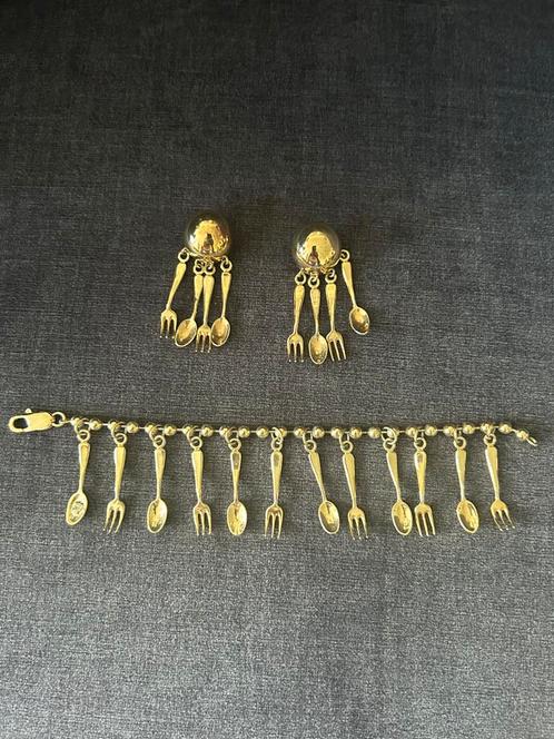 Oorbellen en Armband, vorkjes en lepeltjes, Sieraden, Tassen en Uiterlijk, Oorbellen, Zo goed als nieuw, Hangers, Overige materialen