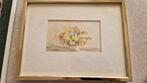 aquarel in lijst gesigneerd, Minder dan 50 cm, Gebruikt, Ophalen of Verzenden, Schilderij