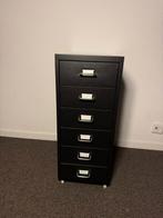 Ladekastje op wieltjes. Zwart metaal., Ophalen, Minder dan 50 cm, 3 of 4 laden, Minder dan 100 cm