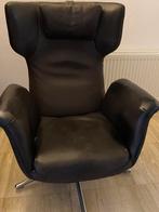 Label First Class leren fauteuil, Huis en Inrichting, Fauteuils, Ophalen, Zo goed als nieuw, 75 tot 100 cm, Leer