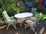 Tuinset tafel met Hartman stoelen, Ophalen, Kunststof, Gebruikt, 3 zitplaatsen