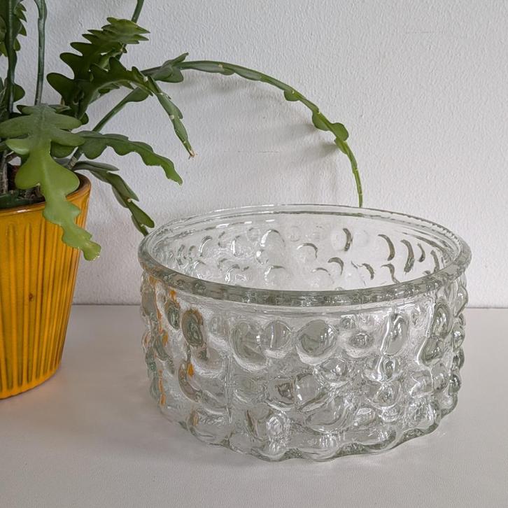 Vintage Sklo Union glazen "bubble' schaal kom, Antiek en Kunst, Antiek | Glas en Kristal, Ophalen of Verzenden