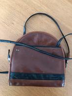 Leren berba tasje zwart/bruin, Sieraden, Tassen en Uiterlijk, Tassen | Damestassen, Ophalen of Verzenden, Zo goed als nieuw, Bruin