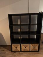 Kallax kast zwart, Huis en Inrichting, Ophalen, Gebruikt, 100 tot 150 cm, Minder dan 150 cm