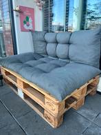 palletbankje incl kussens, Tuin en Terras, Tuinbanken, Ophalen of Verzenden, Zo goed als nieuw, Hout