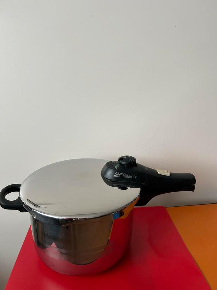 Snelkookpan Olympic System 5 liter rvs in goede staat., Huis en Inrichting, Keuken | Potten en Pannen, Gebruikt, Kookpan of Snelkookpan