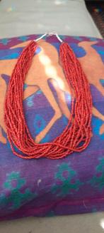 Vintage bloedkoraal ketting 60 cm 18 streng, Sieraden, Tassen en Uiterlijk, Kettingen, Ophalen of Verzenden, Zo goed als nieuw