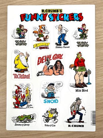 Robert Crumb stickervel, mr Natural, mr Snoid, Fritz the Cat beschikbaar voor biedingen