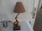 Hollywood Regency - Tafellamp met Elegante "reiger", Huis en Inrichting, Minder dan 50 cm, Gebruikt, Metaal, Ophalen of Verzenden