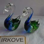 MURANO TWEE ZWAANTJES * Mooi Stel *, Verzenden, Zo goed als nieuw, Kristal, Beeldje(s)