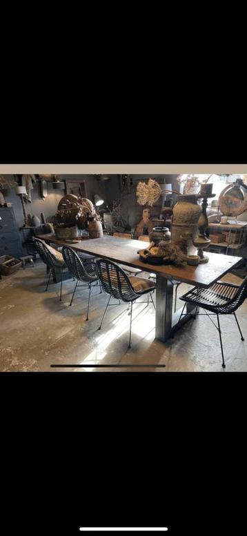 Industriële oude landelijke tafel werkbank 300 cm 3 meter  beschikbaar voor biedingen
