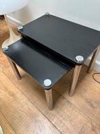 Space age side tables black and chrome 1970s |, Ophalen, Gebruikt, Hout, Minder dan 55 cm