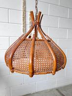Rotan hanglamp met webbing manou lamp vintage hanglamp, Ophalen of Verzenden, Gebruikt, Minder dan 50 cm