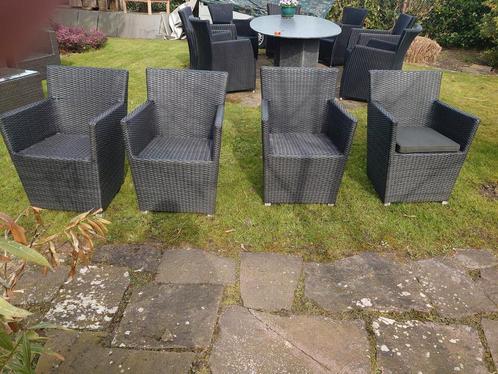 Set van 4 nette wicker tuinstoelen, Tuin en Terras, Tuinstoelen, Gebruikt, Aluminium, Ophalen