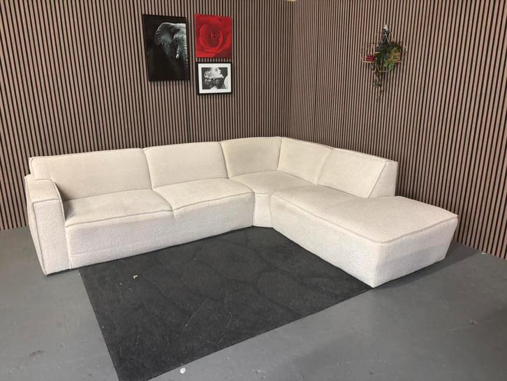 GRATIS LEVERING TeddyStof Hoekbank Wit 315x260 GEREINIGD, Huis en Inrichting, Banken | Bankstellen, Zo goed als nieuw, Hoekbank