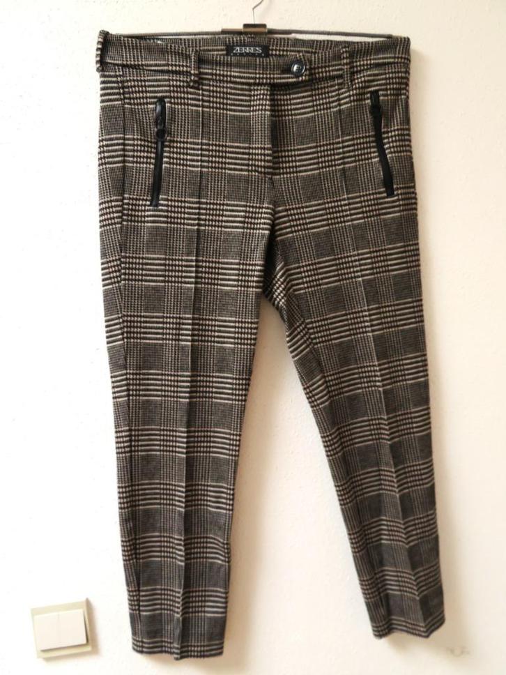 S16 ZERRES nieuwe kuit broek zwart bruin ruit maat 40, Kleding | Dames, Broeken en Pantalons, Nieuw, Maat 38/40 (M), Zwart, Driekwart