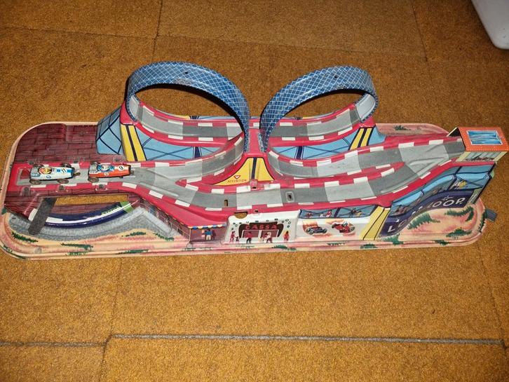 Vintage Technofixbaan "Loop the Loop" Blikken Racebaan, Antiek en Kunst, Antiek | Speelgoed, Ophalen of Verzenden