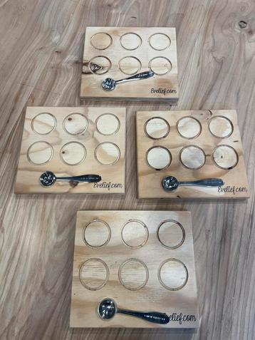 Evelief Theeplankjes met Lepel + Potjes (4 sets) beschikbaar voor biedingen