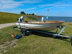 Polyester visboot Honda 10 pk inclusief trailer, Watersport en Boten, Ophalen, 10 tot 30 pk, Gebruikt, 3 tot 6 meter
