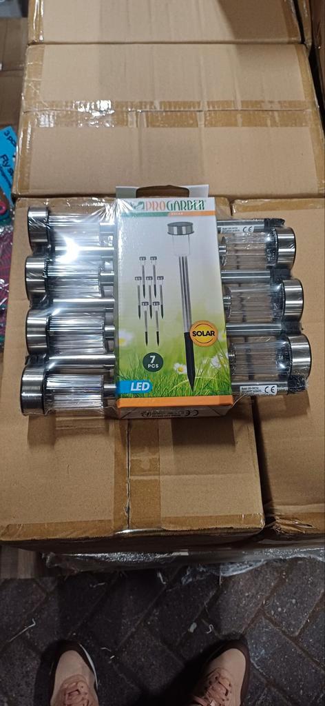 7x Solar LED Grondspots - Progarden - Nieuw, Tuin en Terras, Buitenverlichting, Nieuw, Vloerlamp, Rvs, Zonne-energie, Waterbestendig