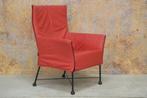 ZGANieuw! rode leren Montis Charly design fauteuil!, Ophalen, Design, 75 tot 100 cm, Metaal