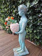 Tuinbeeld : bronzend 150 cm, Tuin en Terras, Tuinbeelden, Gebruikt, Ophalen of Verzenden, Metaal, Mensenbeeld