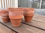 Terracota bloempotjes, Tuin en Terras, Steen, Minder dan 30 cm, Minder dan 60 cm, Rond