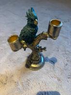 Vintage Kandelaar met Papegaai Design, Huis en Inrichting, Woonaccessoires | Kandelaars en Kaarsen, Ophalen, Gebruikt, Metaal