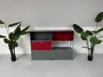 USM Haller designerrek rood-grijs dressoir Sideboard, Gebruikt, Ophalen of Verzenden, Metaal, 25 tot 50 cm