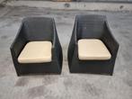 2 kuip tuinstoelen met kussens, Tuin en Terras, Ophalen, Gebruikt, Kunststof