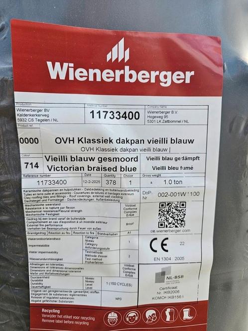OVH klassiek dakpan Vieilli blauw (750st), Doe-het-zelf en Verbouw, Dakpannen en Dakbedekking, Nieuw, Dakpannen, Steen of Klei