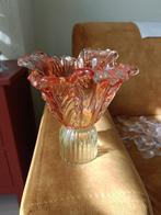 Vaasje glas Oranje - Groen, Huis en Inrichting, Woonaccessoires | Vazen, Ophalen of Verzenden, Overige kleuren, Glas, Minder dan 50 cm
