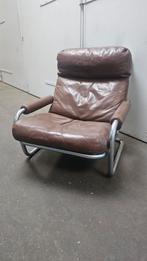 Koen oberman vintage leren fauteuil gelderland, Gebruikt, Ophalen of Verzenden, 50 tot 75 cm, Leer
