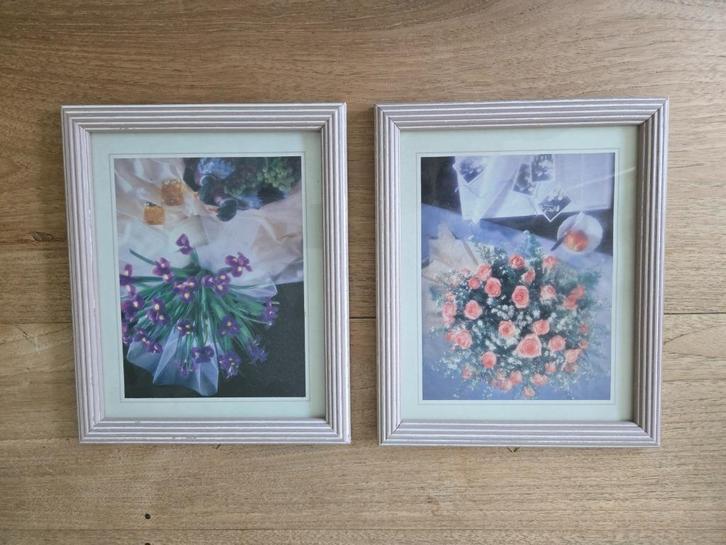 Vintage schilderrijtjes - set van 2, Huis en Inrichting, Woonaccessoires | Schilderijen, Tekeningen en Foto's, Zo goed als nieuw