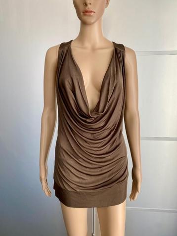 G394 Patrizia Pepe mt. 34=XS top bruin beschikbaar voor biedingen