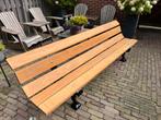 Gietijzeren tuinbank met hardhout., Ophalen, Gebruikt, Hout