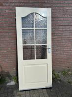Opdekdeur met glas 83x200, Doe-het-zelf en Verbouw, Deuren en Horren, Ophalen, Gebruikt, 80 tot 100 cm, Binnendeur