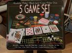 5-in-1 Spelset - Roulette, Poker, Blackjack, Craps, Dobbelen, Een of twee spelers, Ophalen of Verzenden, Zo goed als nieuw, Reisspel