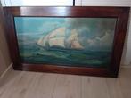 Zeilschip op ruwe zee, Antiek en Kunst, Kunst | Schilderijen | Klassiek, Ophalen