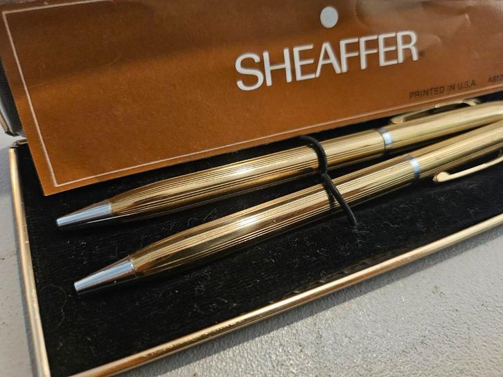 Oude Sheaffer Pennen Set - Mijnbouw Jubileum, Antiek en Kunst, Antiek | Goud en Zilver, Goud, Ophalen of Verzenden