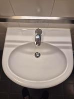 Wastafel Keramiek merk sphinx wit met Grohe kraan, Gebruikt, Minder dan 100 cm, Wasbak of Wastafel, 25 tot 50 cm