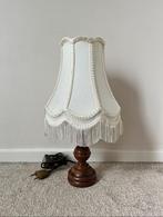 Vintage brocante lampje, 39,5x21cm. Franje bohemian boho, Hout, Gebruikt, Verzenden, Vintage retro brocante 60s 70s bohemian boho fringe