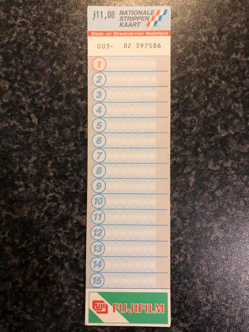 15 strippenkaart nieuw en ongevouwen fl11 1994, Verzamelen, Stickers, Zo goed als nieuw, Ophalen of Verzenden