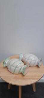 2 Keramieken Snoeppotten, Gebruikt, Porselein of Keramiek, Schaal, Ophalen of Verzenden