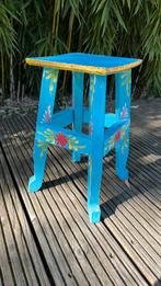 Bijzet tafeltje hand beschilderd, Ophalen, Minder dan 45 cm, Minder dan 55 cm, Vierkant