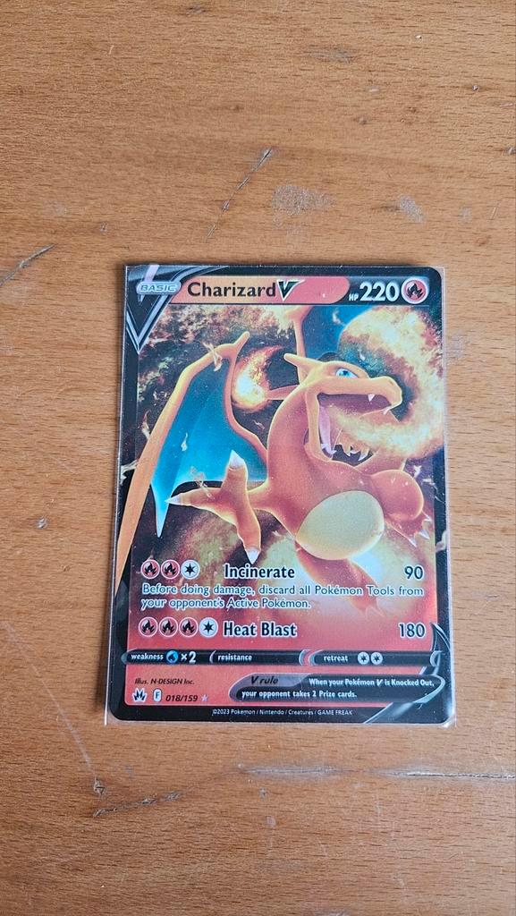 Charizard V 018/159, Hobby en Vrije tijd, Verzamelkaartspellen | Pokémon, Zo goed als nieuw, Ophalen of Verzenden